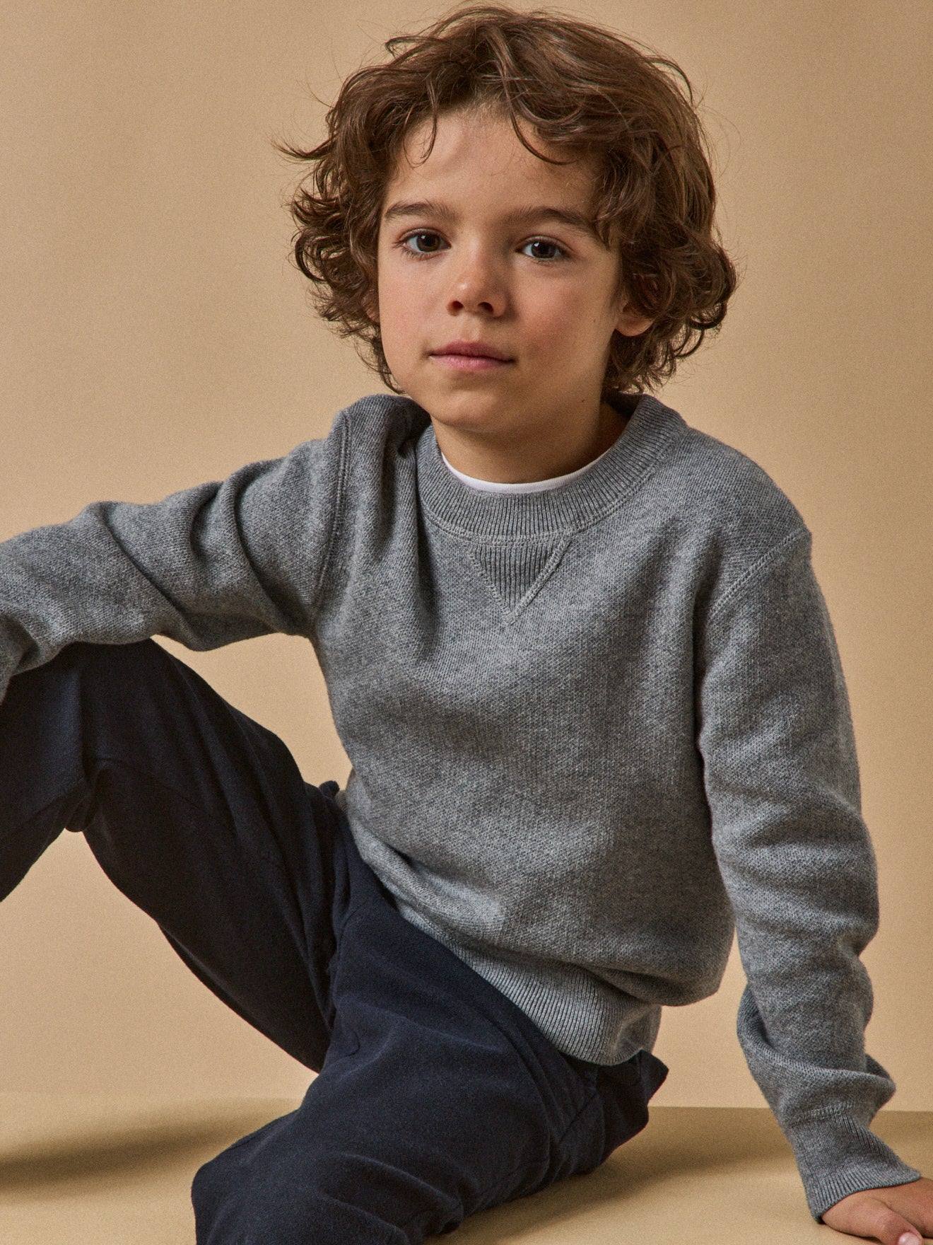 Pull Sweat Garçon Gris Chine