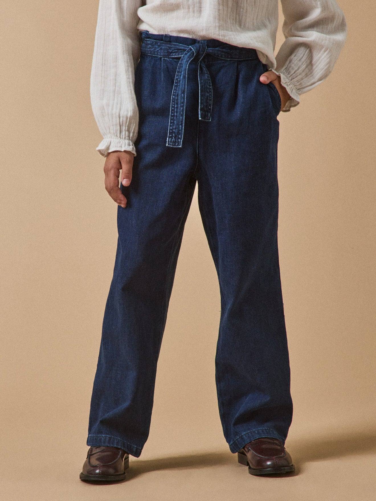 Pantalon Large Fille Denim Light Denim Stone Pantalon Large Fille Denim Light Denim Stone
