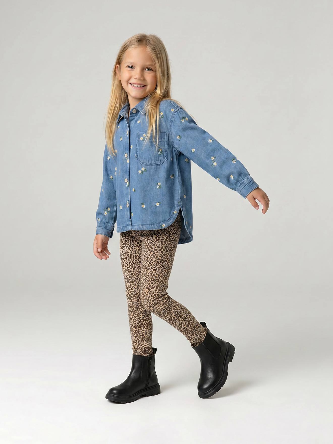 Lot de 3 leggings fille vanille