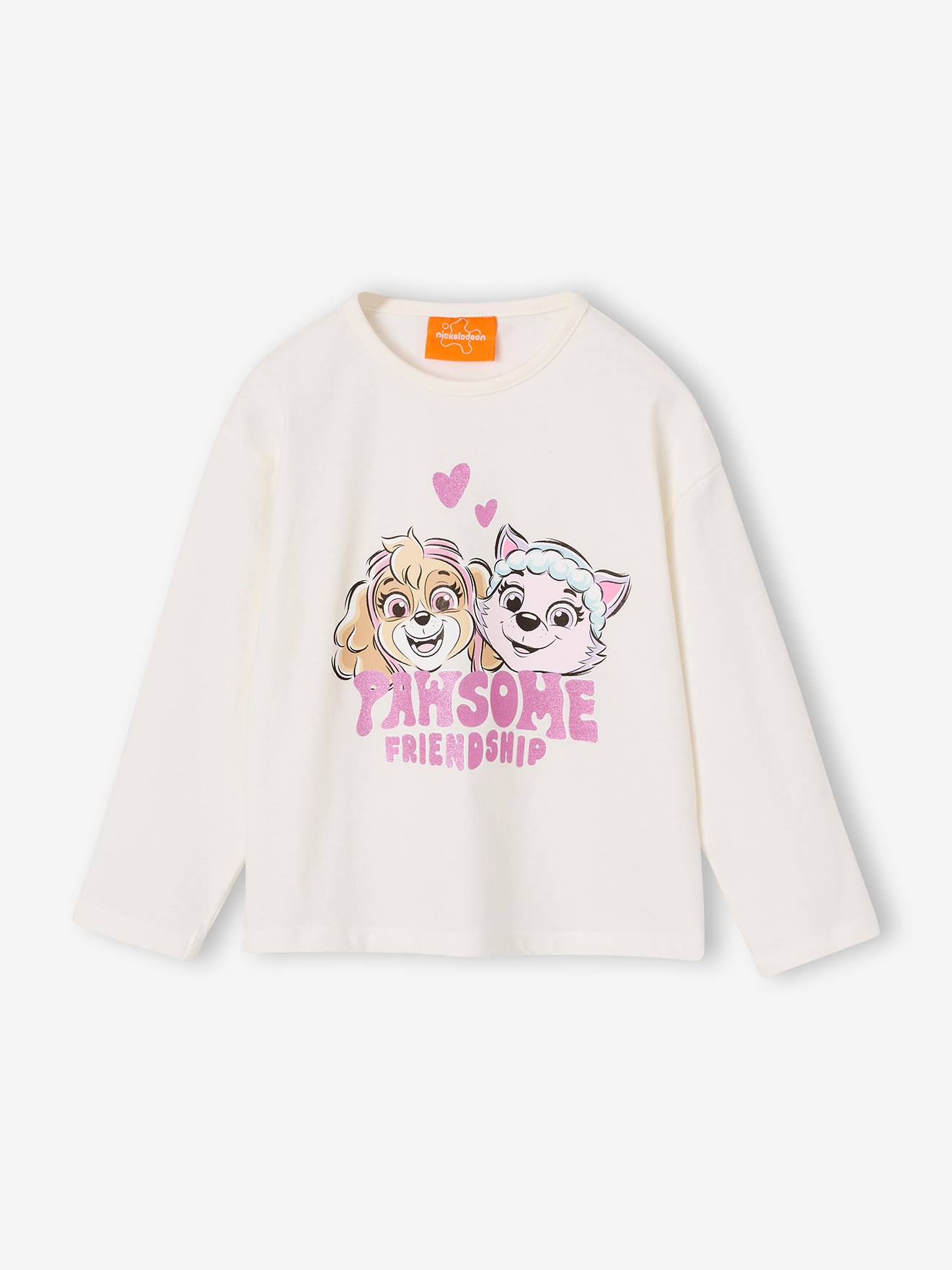 T-shirt manches longues Pat Patrouille fille écru