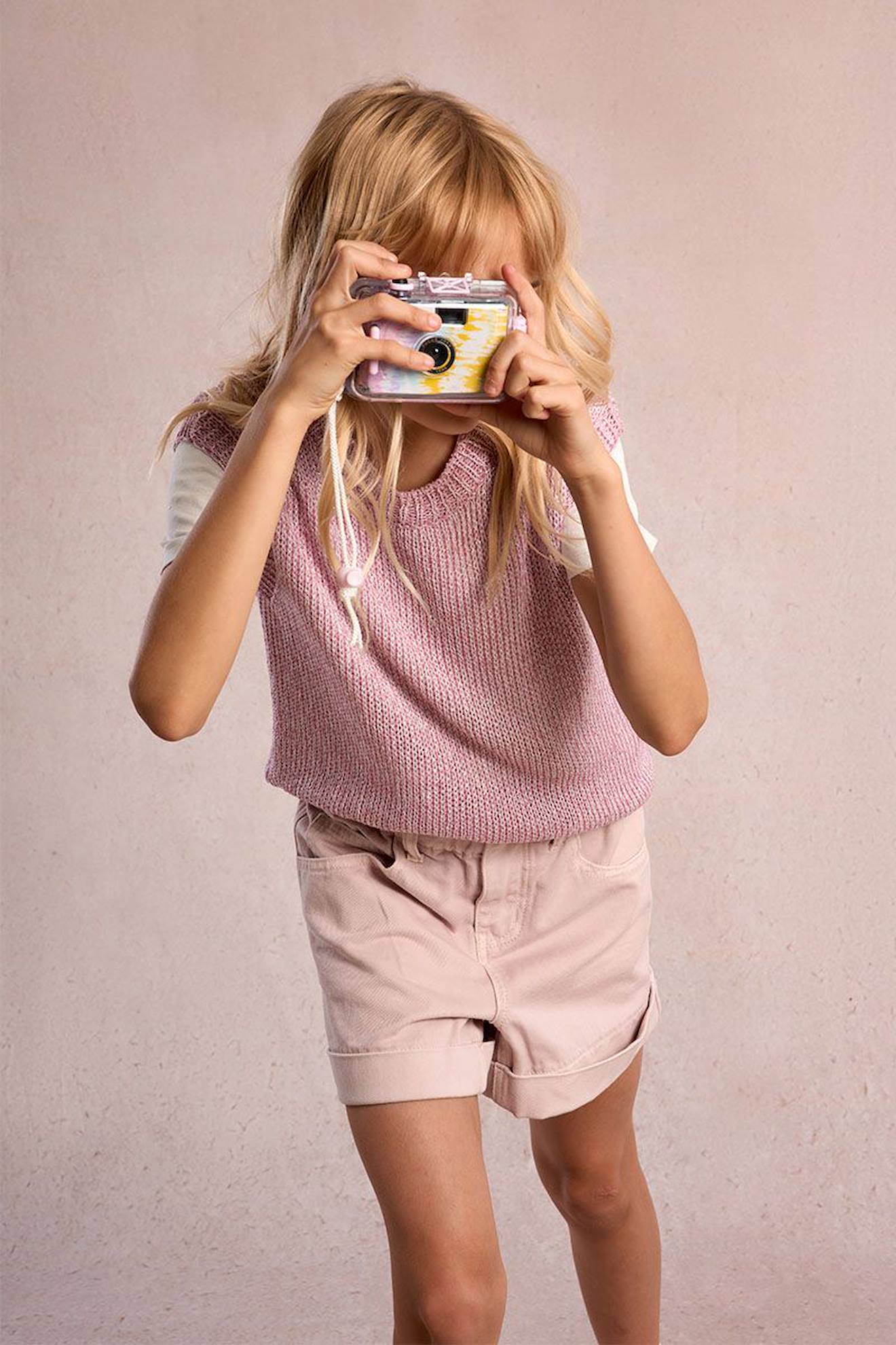 Pull En Maille, Sans Manches Rose