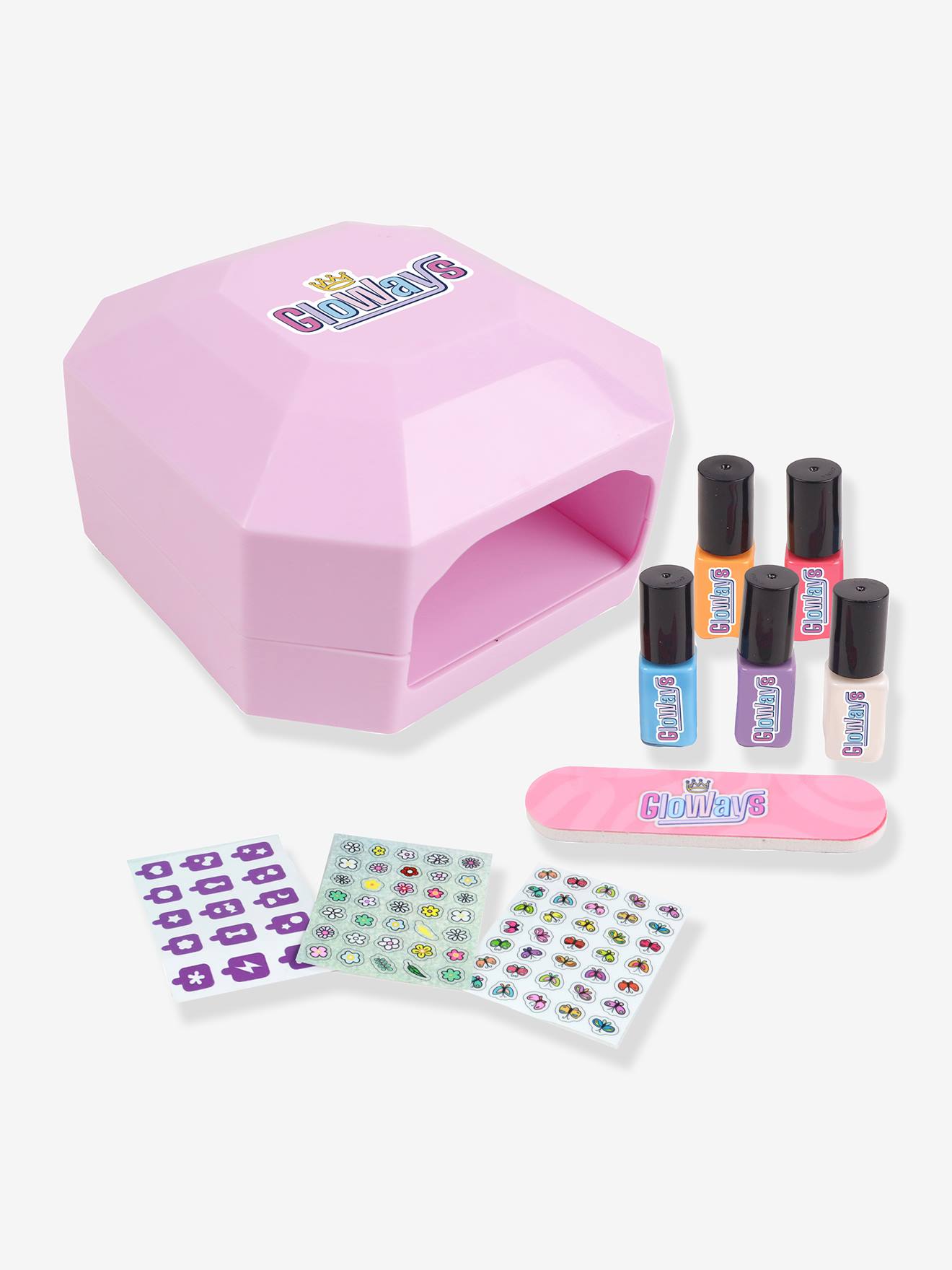 Set manucure sèche-ongles rose