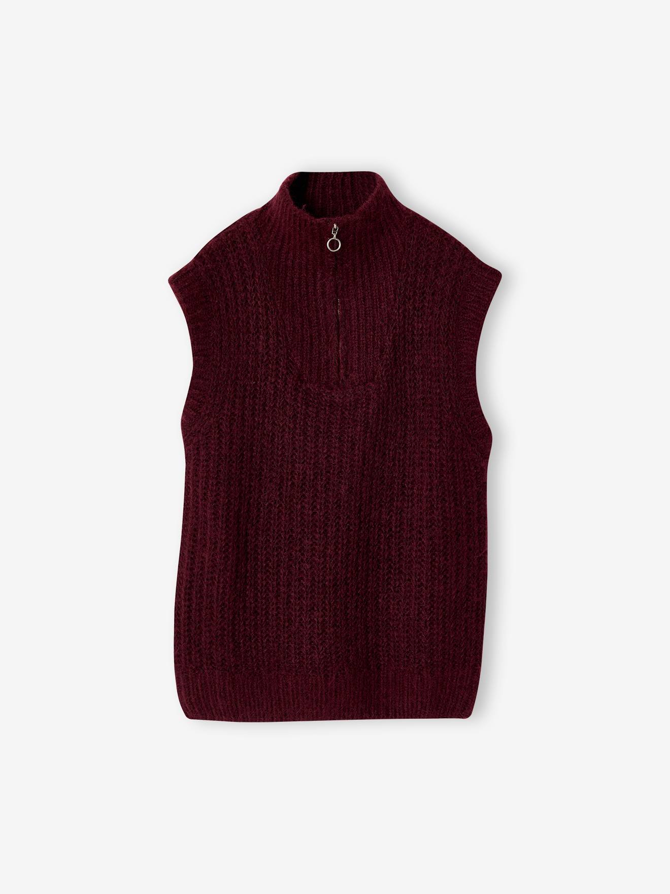 Pull camionneur sans manches fille bordeaux 20$
