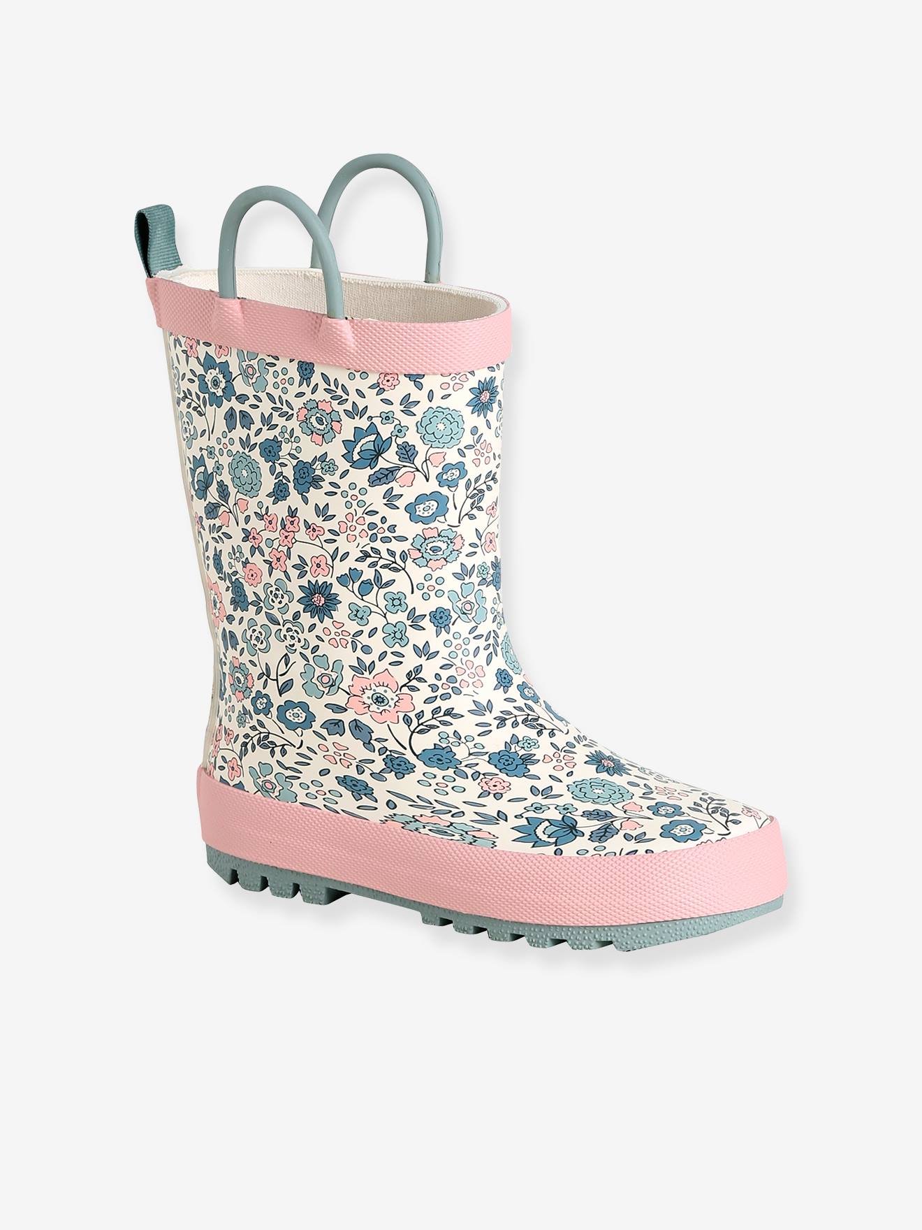 Bottes pluie fille caoutchouc écru