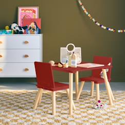 Chambre et rangement-Chambre-Bureau, table-Table carrée enfant bois de pin 2 assises - judith