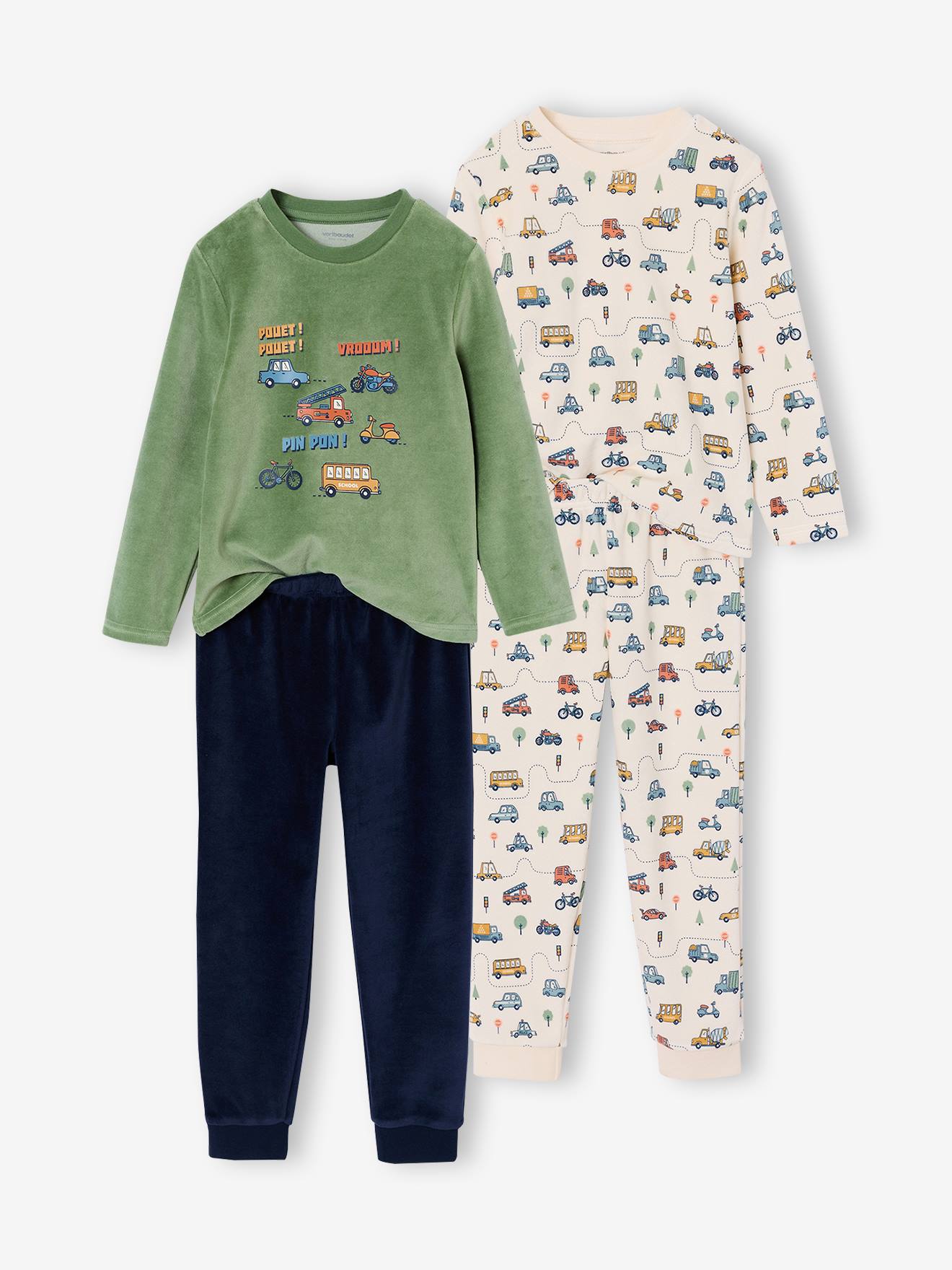Lot de 2 pyjamas garçon vert Lot de 2 pyjamas garçon vert