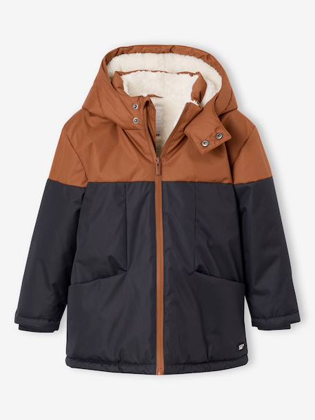 Garçon-Parka technique à capuche garçon doublée fausse fourrure