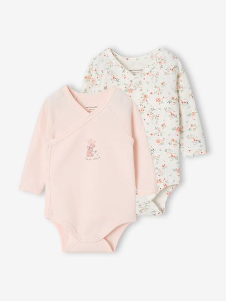 Vertbaudet - Lot de 2 bodies naissance manches longues rose pâle