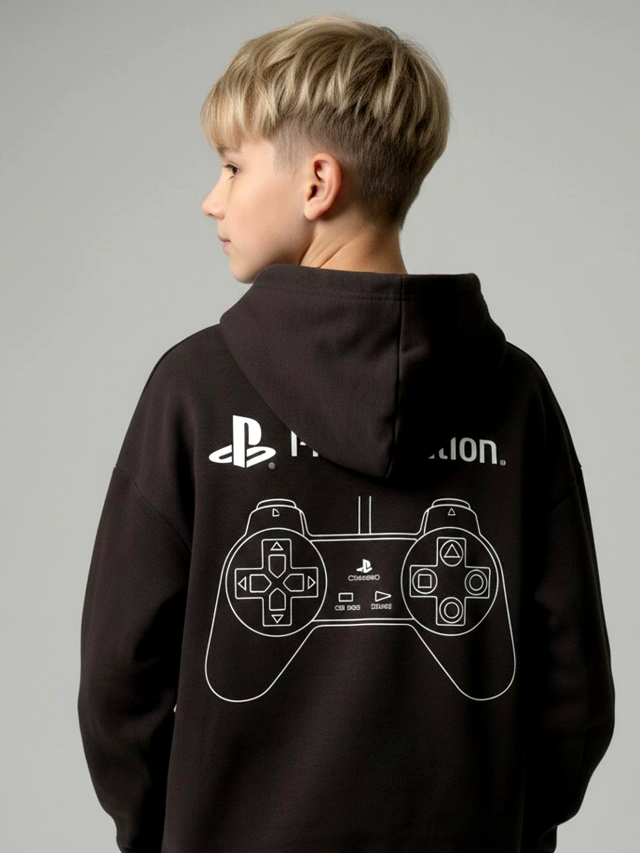 Sweat à capuche Playstation garçon anthracite