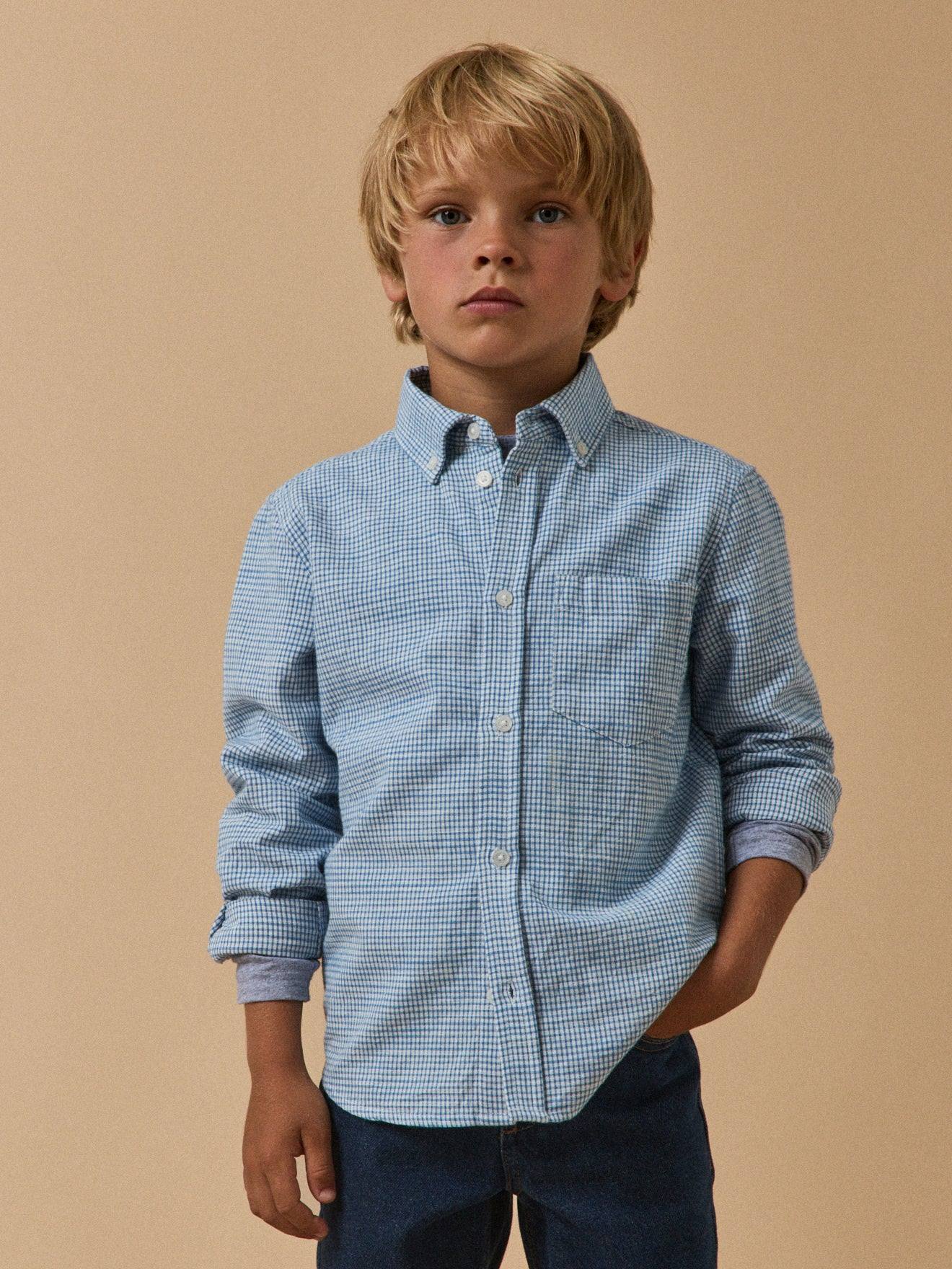 Chemise Garçon Vichy Bleu