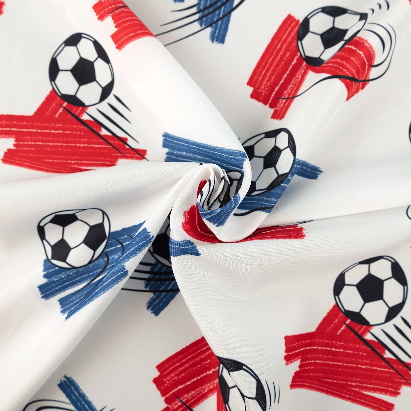 Rideau Imprimé Football Tamisant Blanc (Home Maison) - Image 1