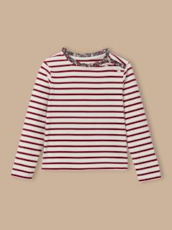 -T-shirt marinière fille tissu liberty