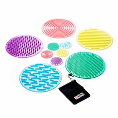 Jouet-Set de 10 ronds tactiles et texturés en silicone