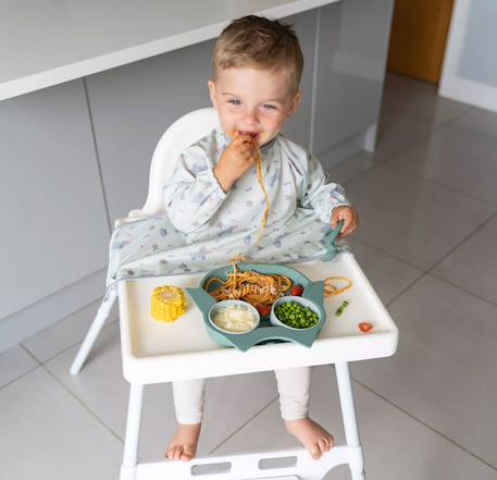 Assiette à compartiments ventousée en silicone hibou Green 4 - vertbaudet enfant 