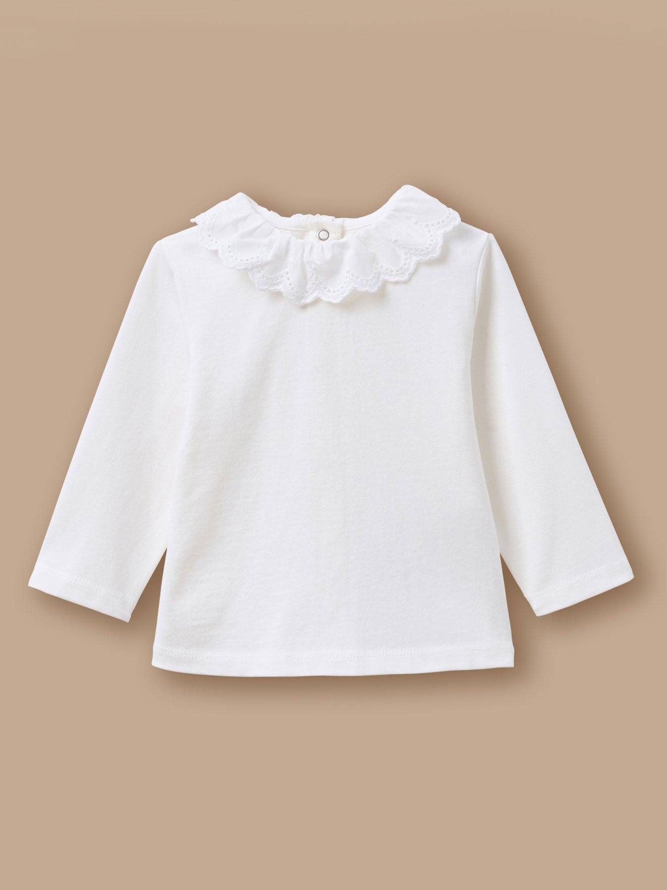 T-shirt Broderie Anglaise Bébé Ecru