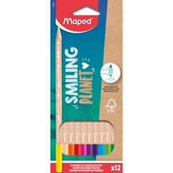 Crayons de couleur smiling planet en bois  - vertbaudet enfant