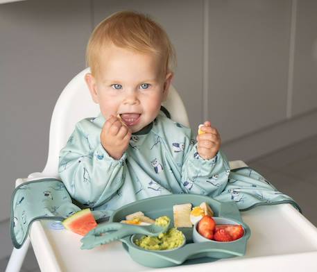 Assiette à compartiments ventousée en silicone hibou Green 5 - vertbaudet enfant 