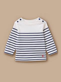 -T-shirt marinière boutonné bébé