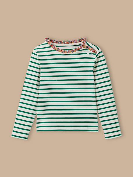 Fille-T-shirt, sous-pull-T-shirt-T-shirt marinière fille tissu liberty