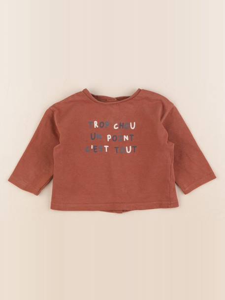 Tee-shirt - 6 mois Marron 1 - vertbaudet enfant 