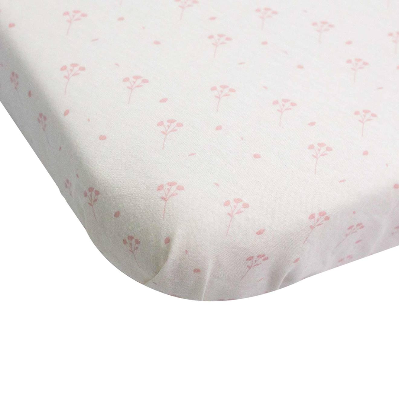 Lot De 2 Draps Housses Pour Berceau Bébé Certifiées Oeko-tex® Standard 100 Rose