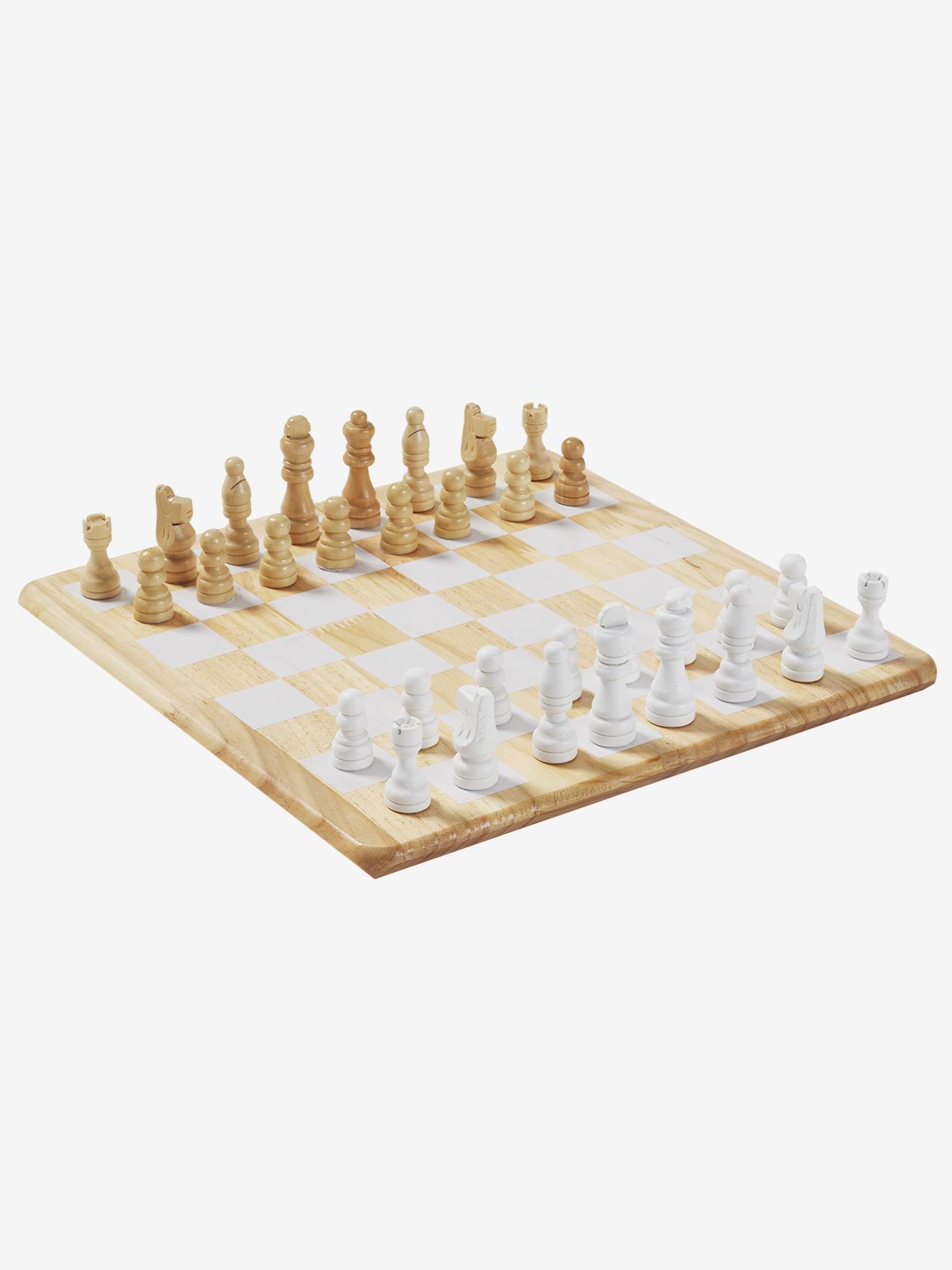 Jeu d'échecs en bois FSC® beige