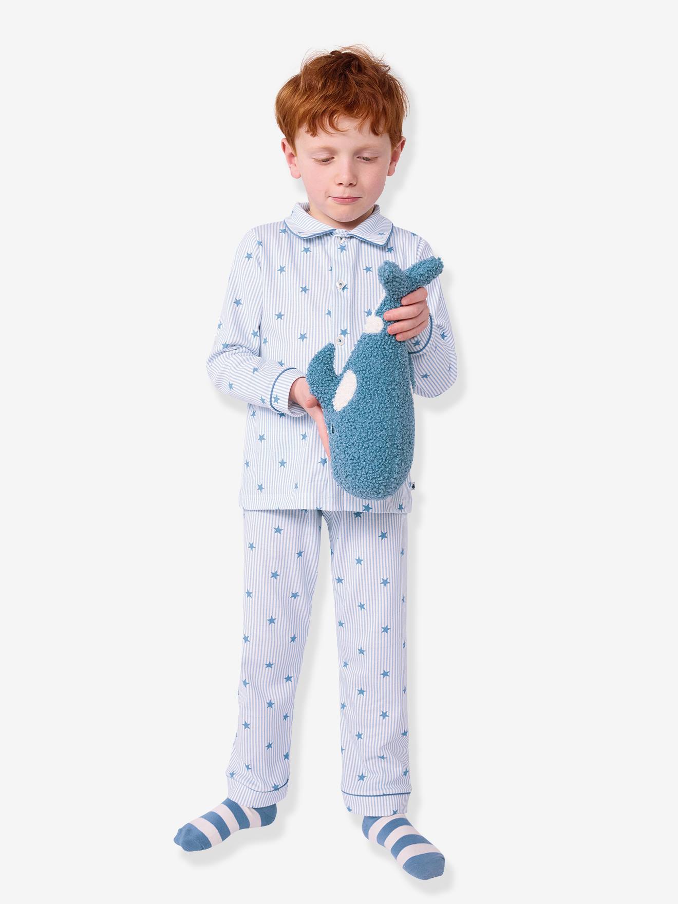 Pyjama boutonné imprimé étoiles bleu clair