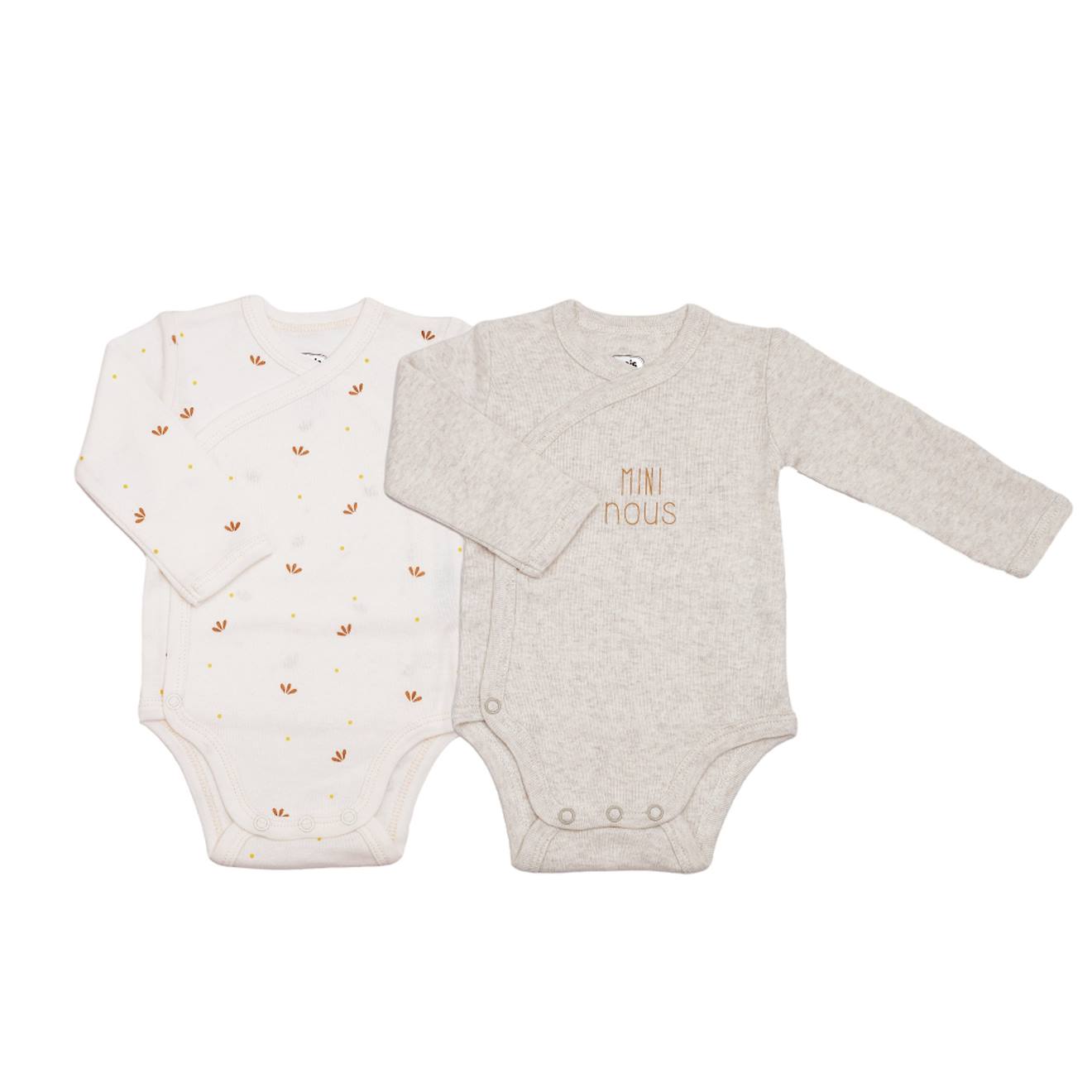 Lot De 2 Bodies Bébé Manches Longues - Mini Nous Crudo