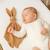 Doudou lapin  en gaze de coton jeanne Beige+Blanc+Blanc à pois or+Bleu+Camel+Écru+Gris+Rose+Terracotta+Vert de gris 26 - vertbaudet enfant 