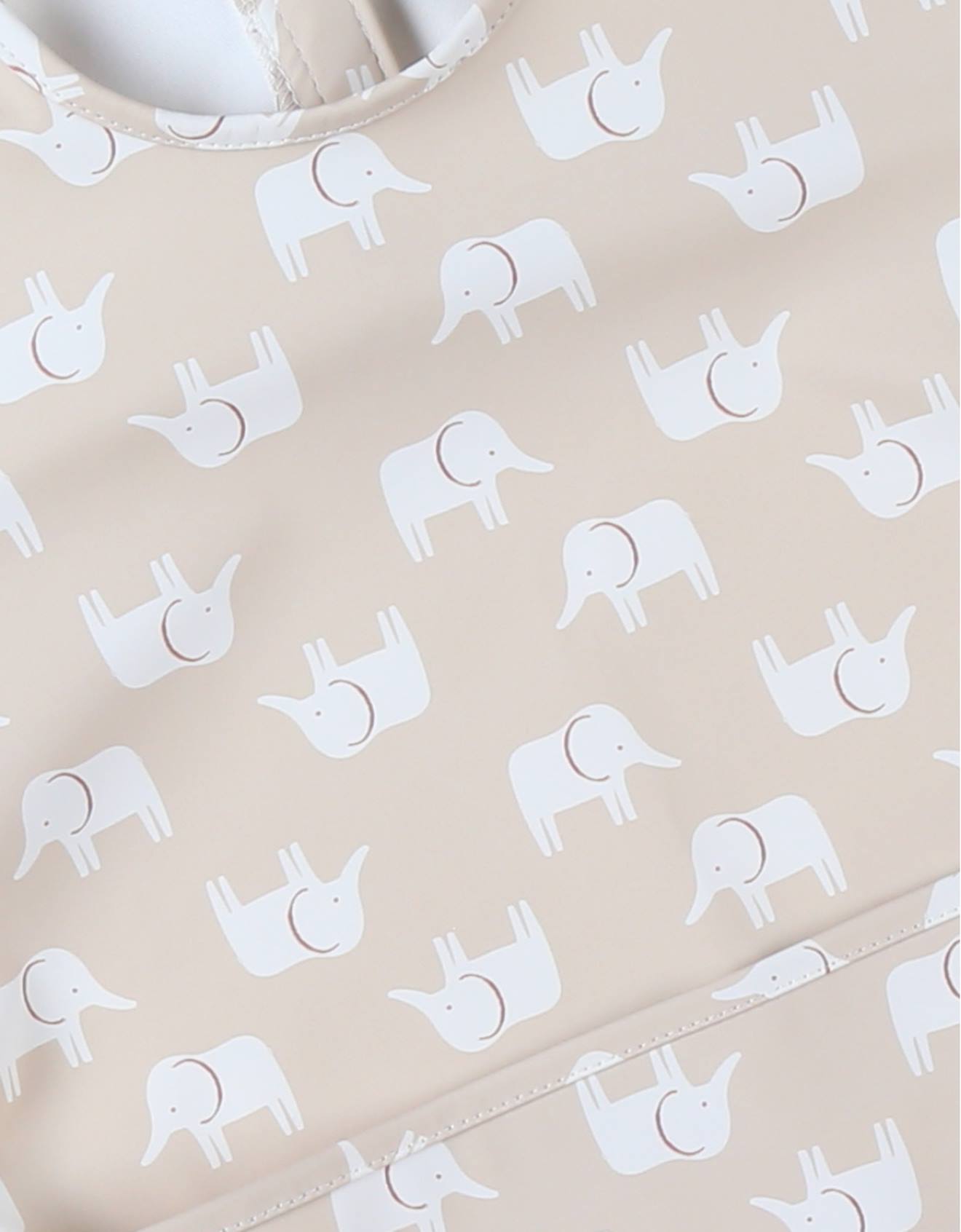 Bavoir Imperméable Beige, Blanc (Noukie's) - Image 2
