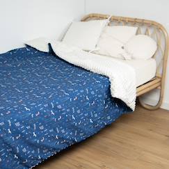 Linge de maison et décoration-Grand plaid couverture réversible en minky new york