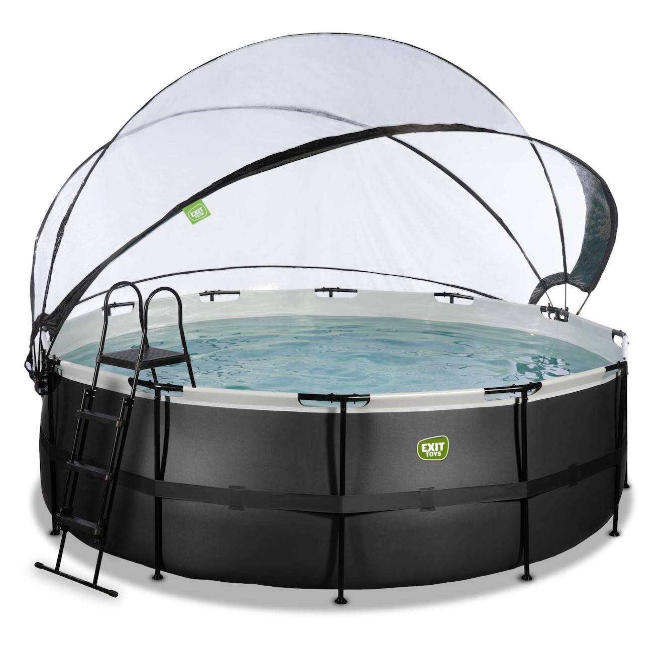 Piscine Ronde Ø427cm Avec Pompe Filtrante Pour Jardin Noir