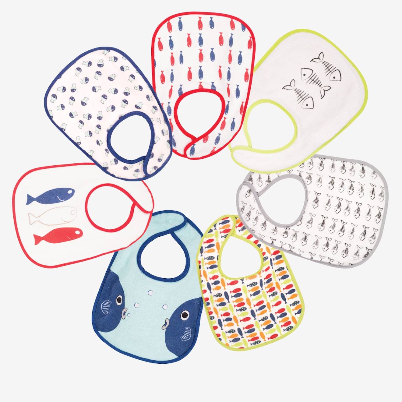Lot De 7 Bavoirs Bébé Blanc