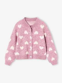 -Gilet jacquard coeurs fille