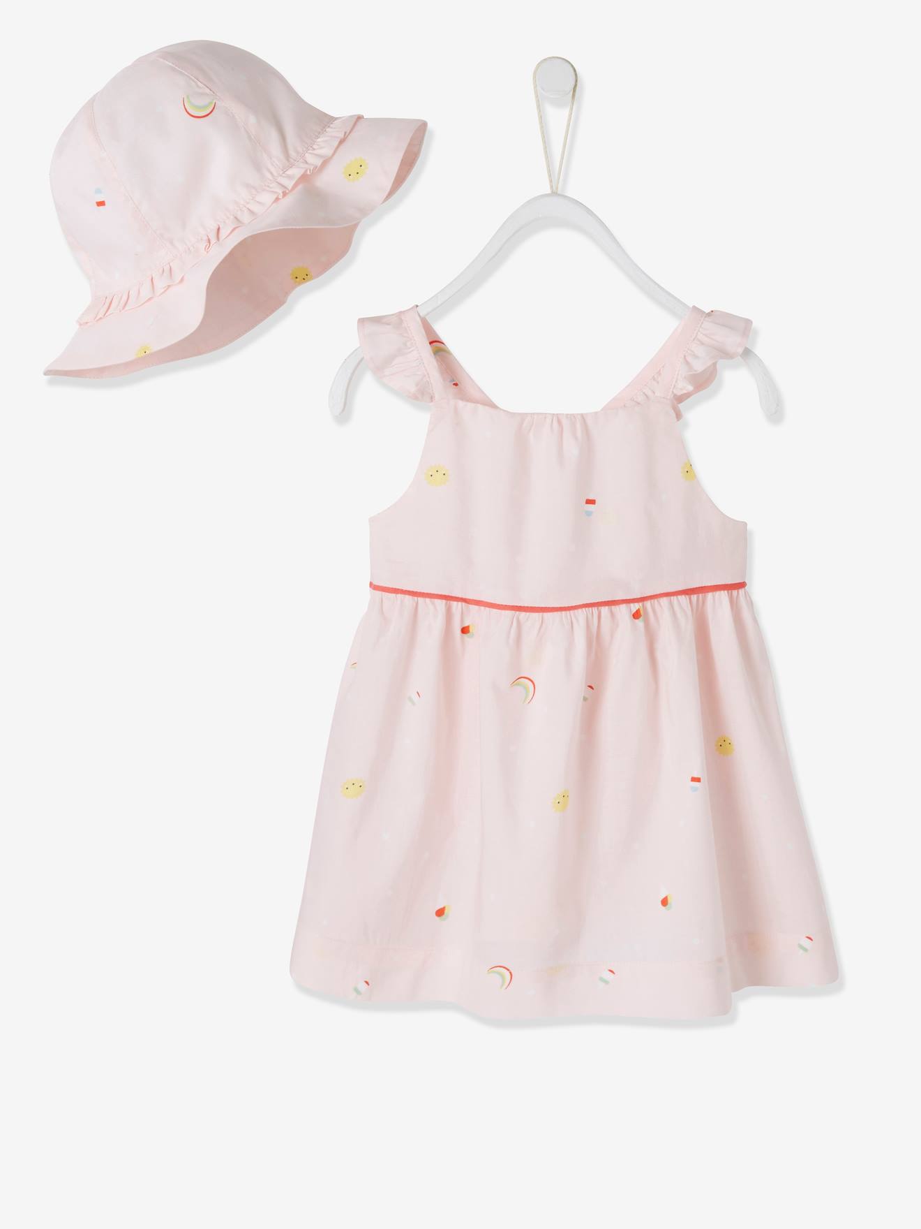 Ensemble 2 Pieces Bebe Fille Bob Et Robe Sorbet Rose Pale Vertbaudet