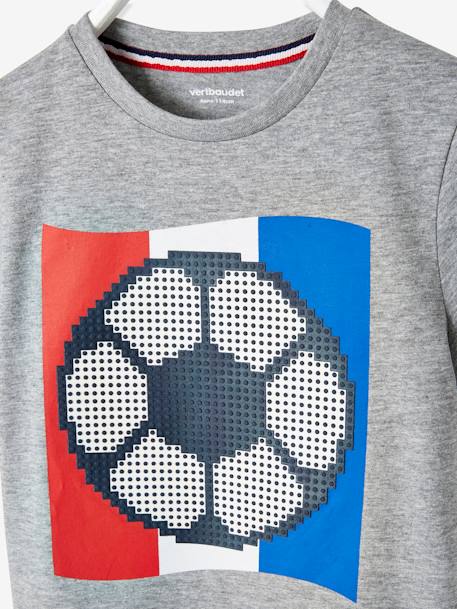T-shirt de sport garçon motif ballon de foot en relief gris chiné 4 - vertbaudet enfant 