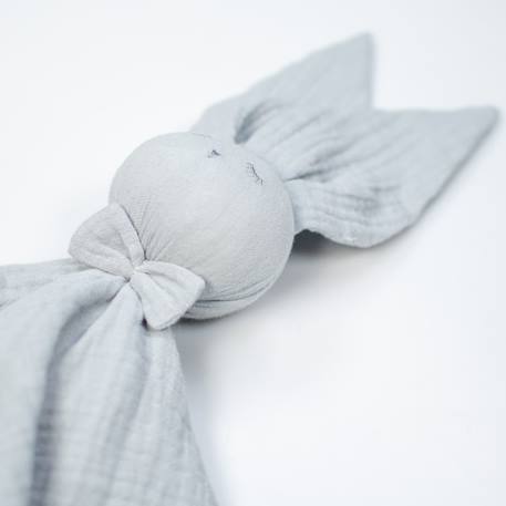 Doudou lapin  en gaze de coton jeanne Beige+Blanc+Blanc à pois or+Bleu+Camel+Écru+Gris+Rose+Terracotta+Vert de gris 38 - vertbaudet enfant 