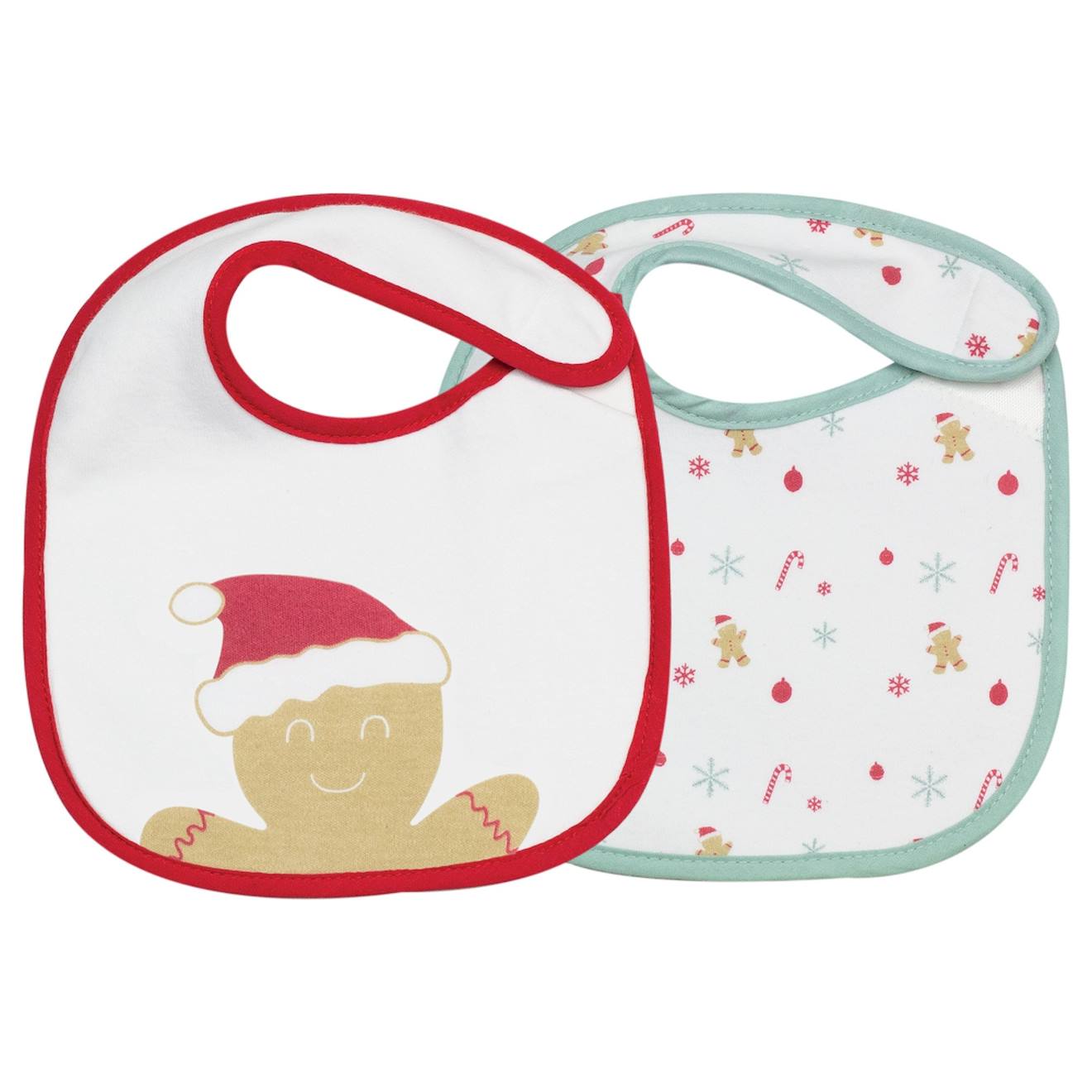 Lot De 2 Bavoirs Naissance De Noël Blanc