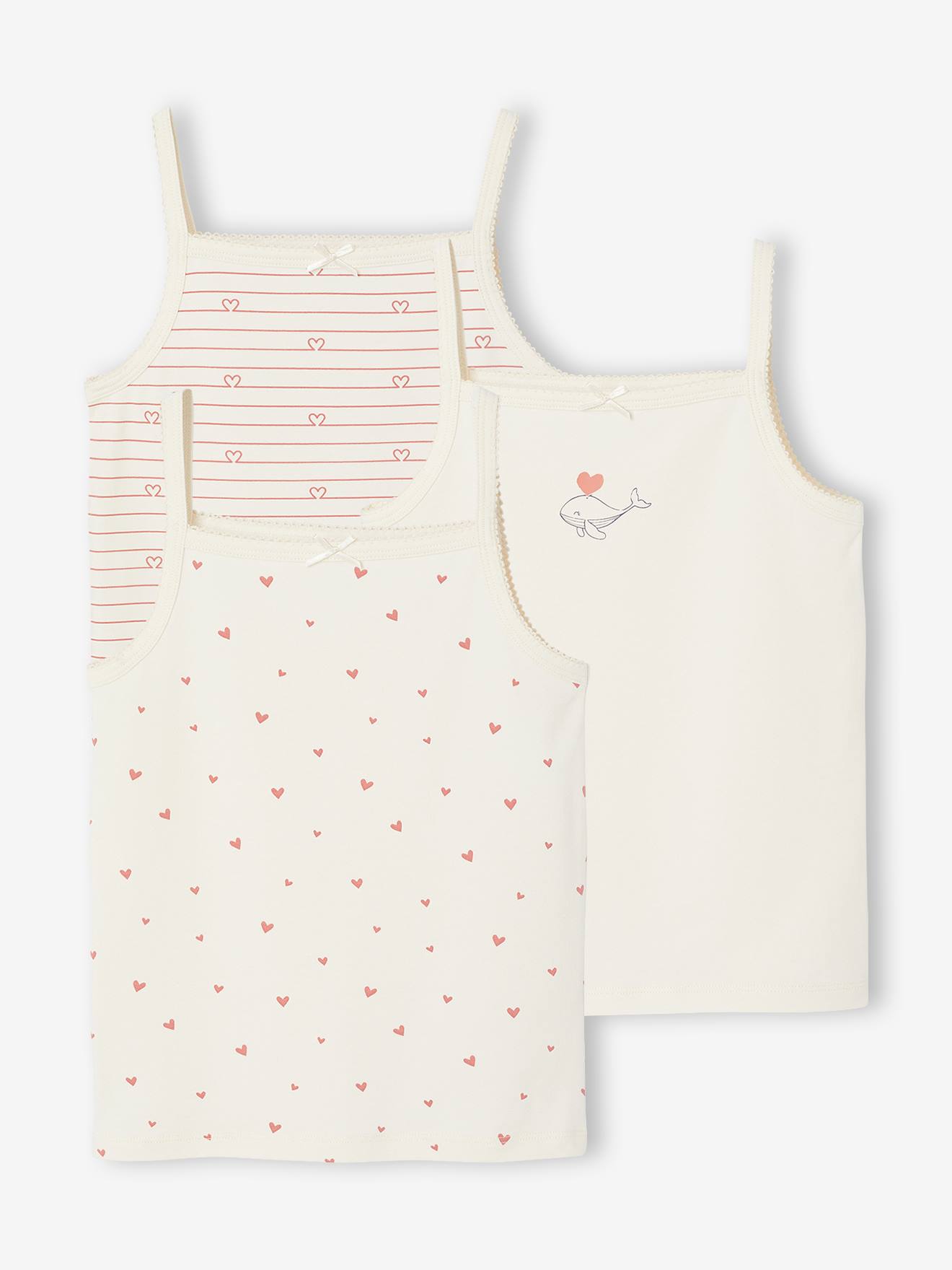 Lot de 3 débardeurs fille beige Lot de 3 débardeurs fille beige