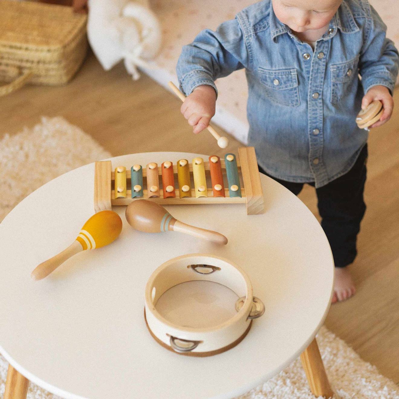 ML.ENJOY Instruments De Musique En Bois, Instruments De Musique Pou Enfants Instruments De Musique Pour Tout Petits Ensemb Amz B0