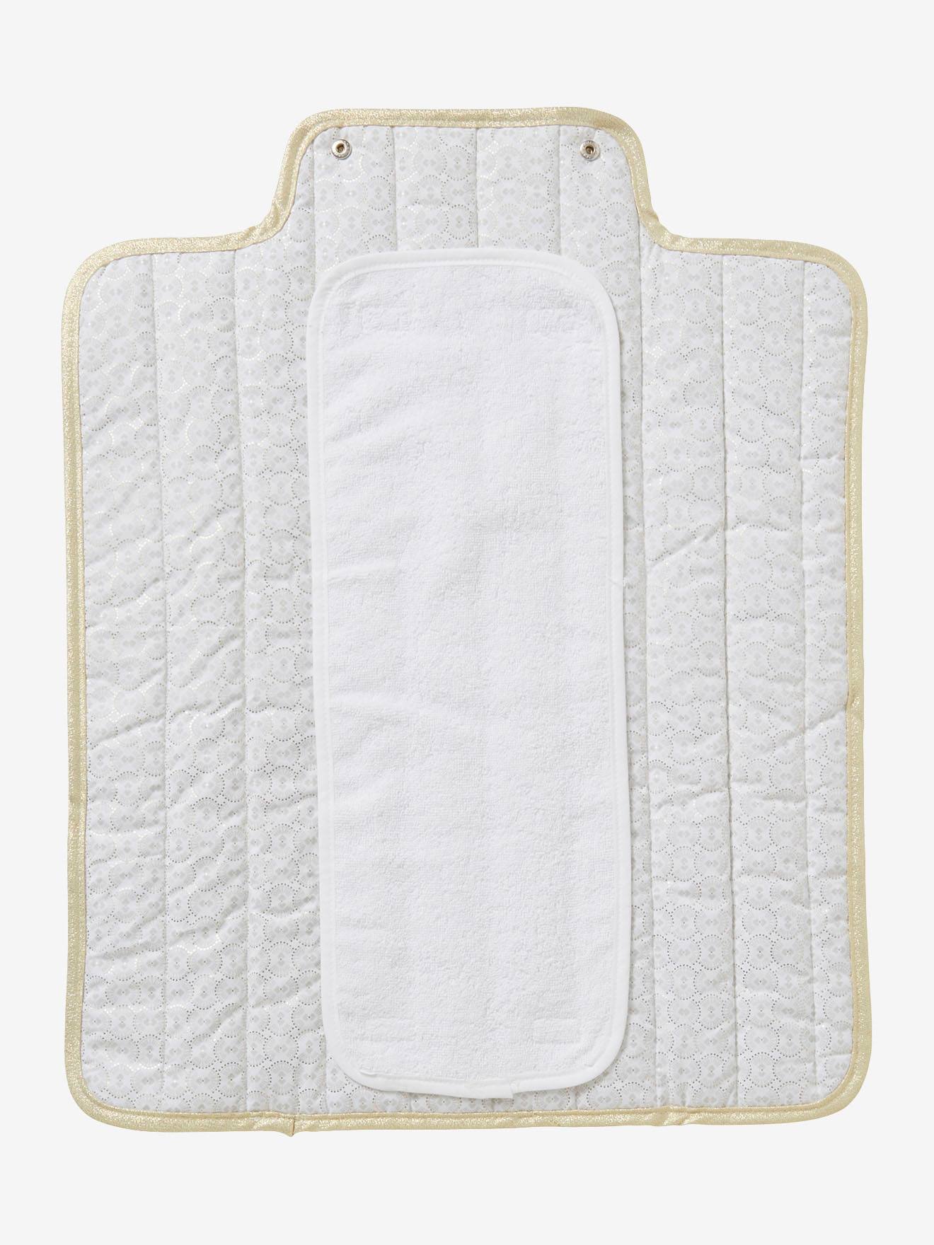 Lot de 2 serviettes de rechange pour tapis à langer nomade blanc (Vertbaudet) - Image 1