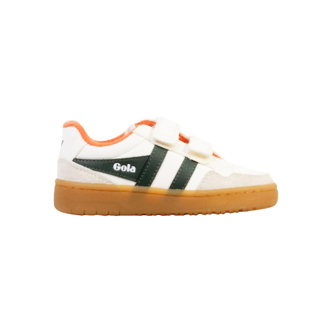 Baskets Basses À Scratch Blanc Khaki Orange