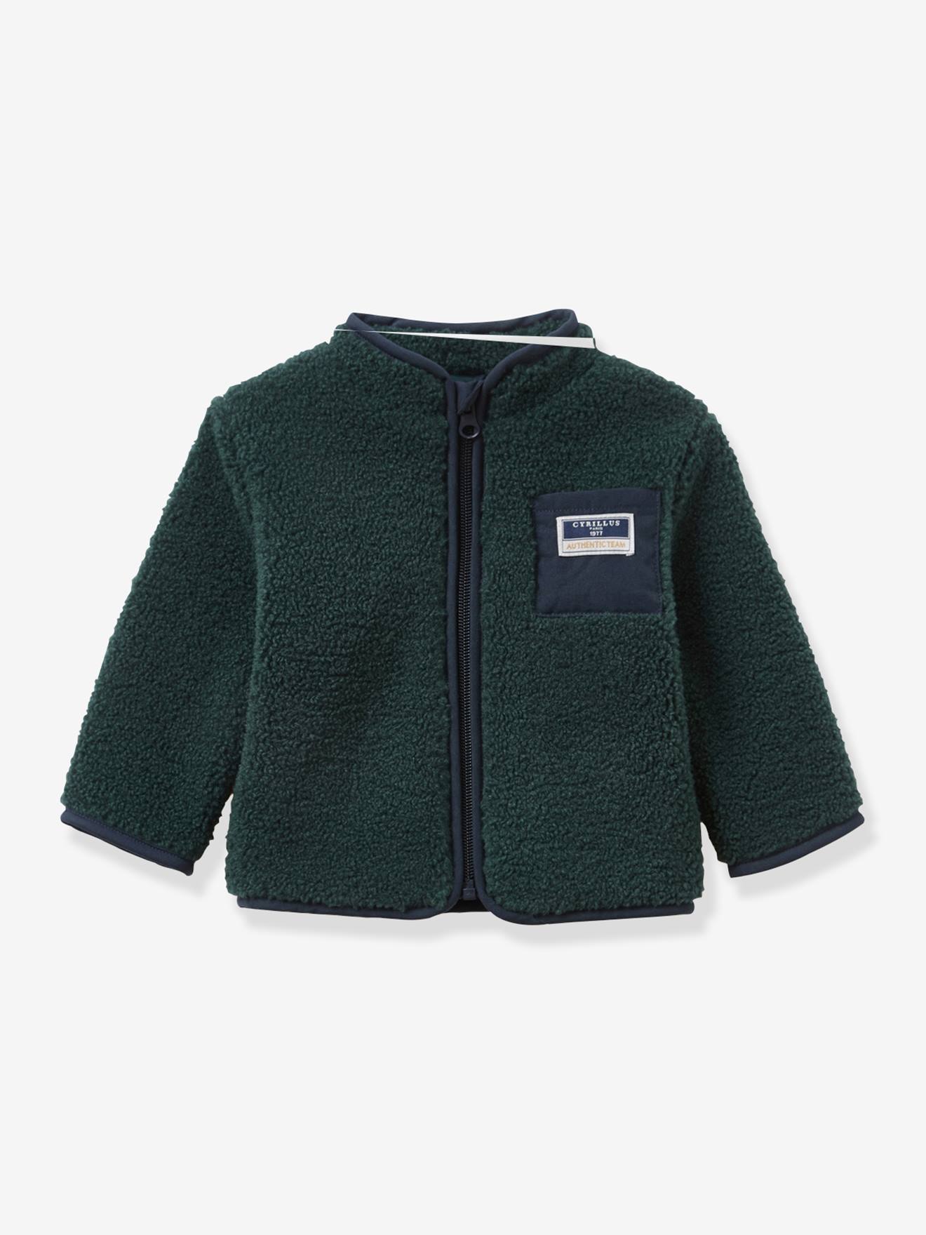 Gilet zippé sherpa bébé vert sapin Gilet zippé sherpa bébé vert sapin