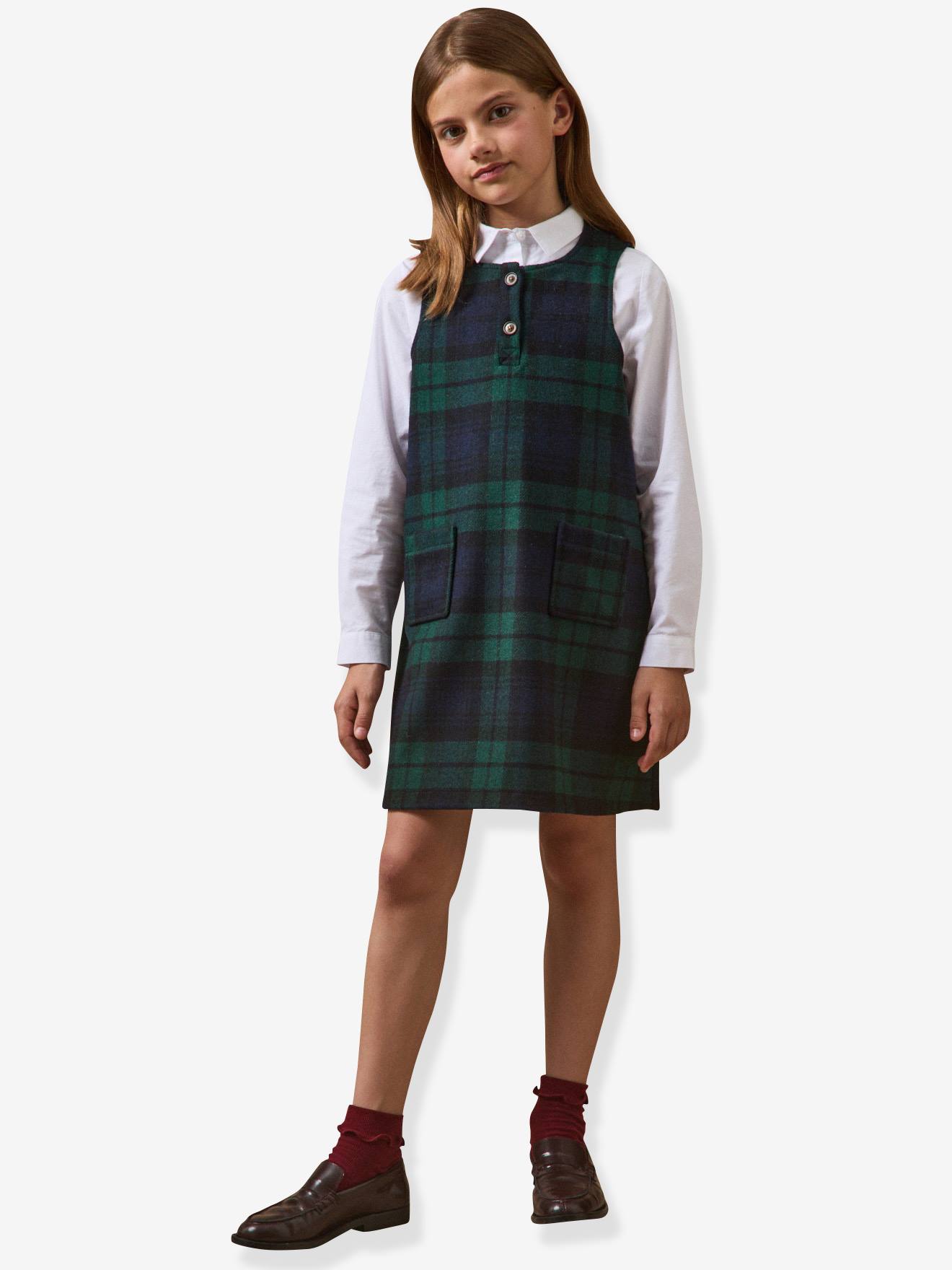Robe à carreaux vert