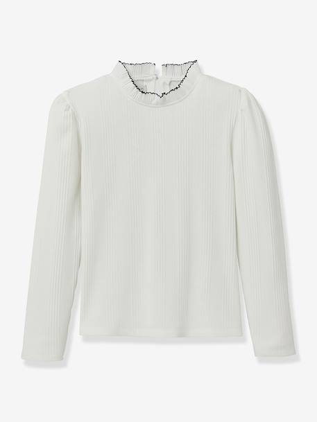 Fille-T-shirt, sous-pull-Sous-pull col volant