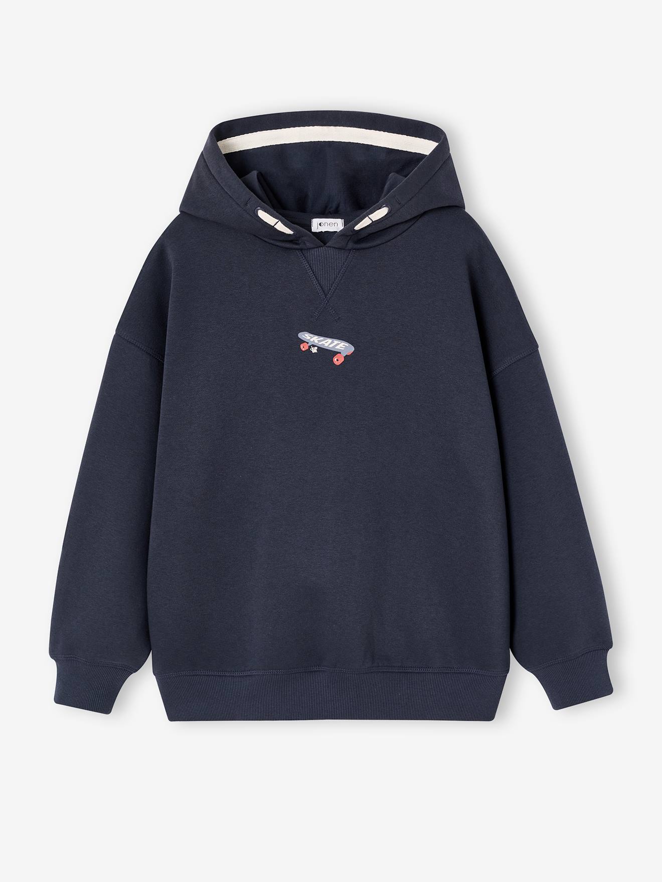 Sweat à capuche garçon gris ardoise
