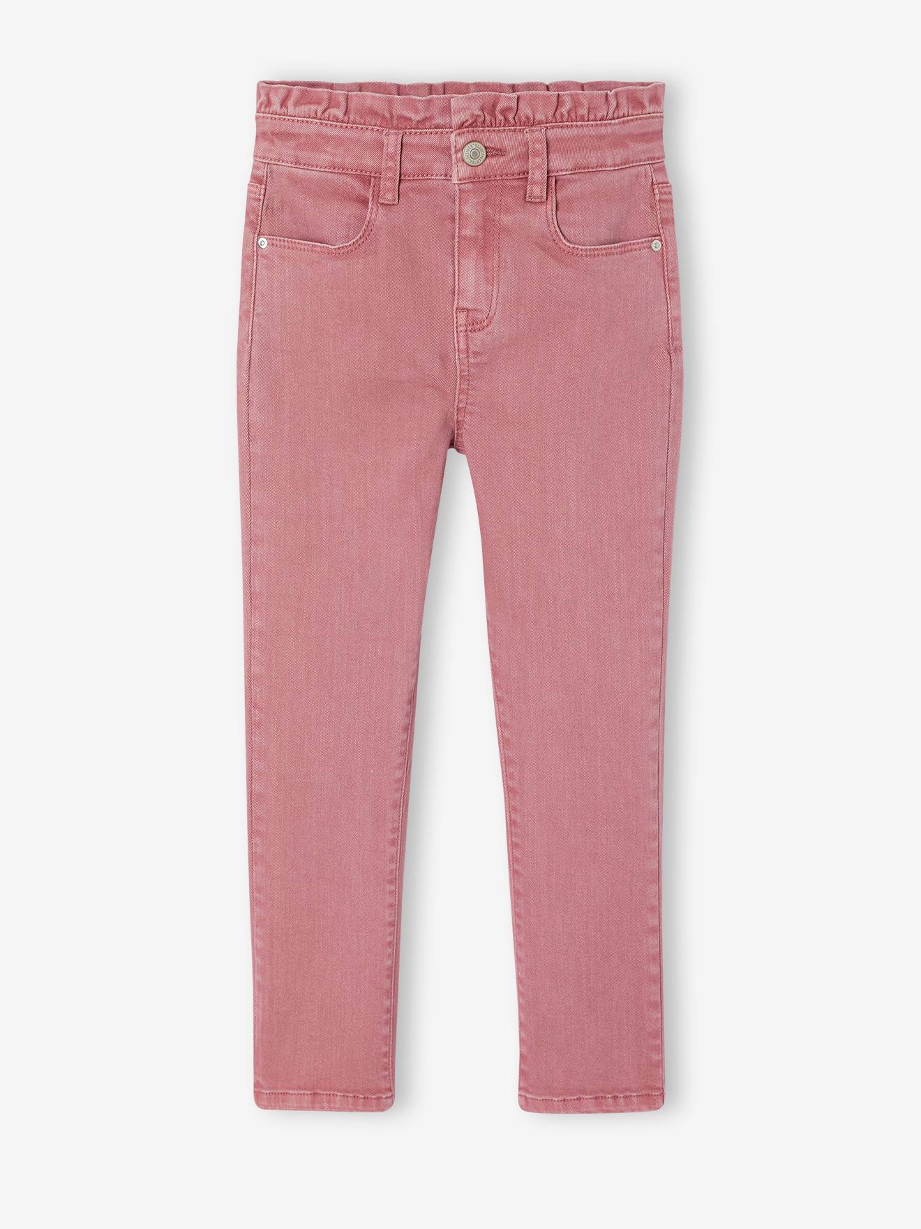 Pantalon slim fille morphologie fin mauve