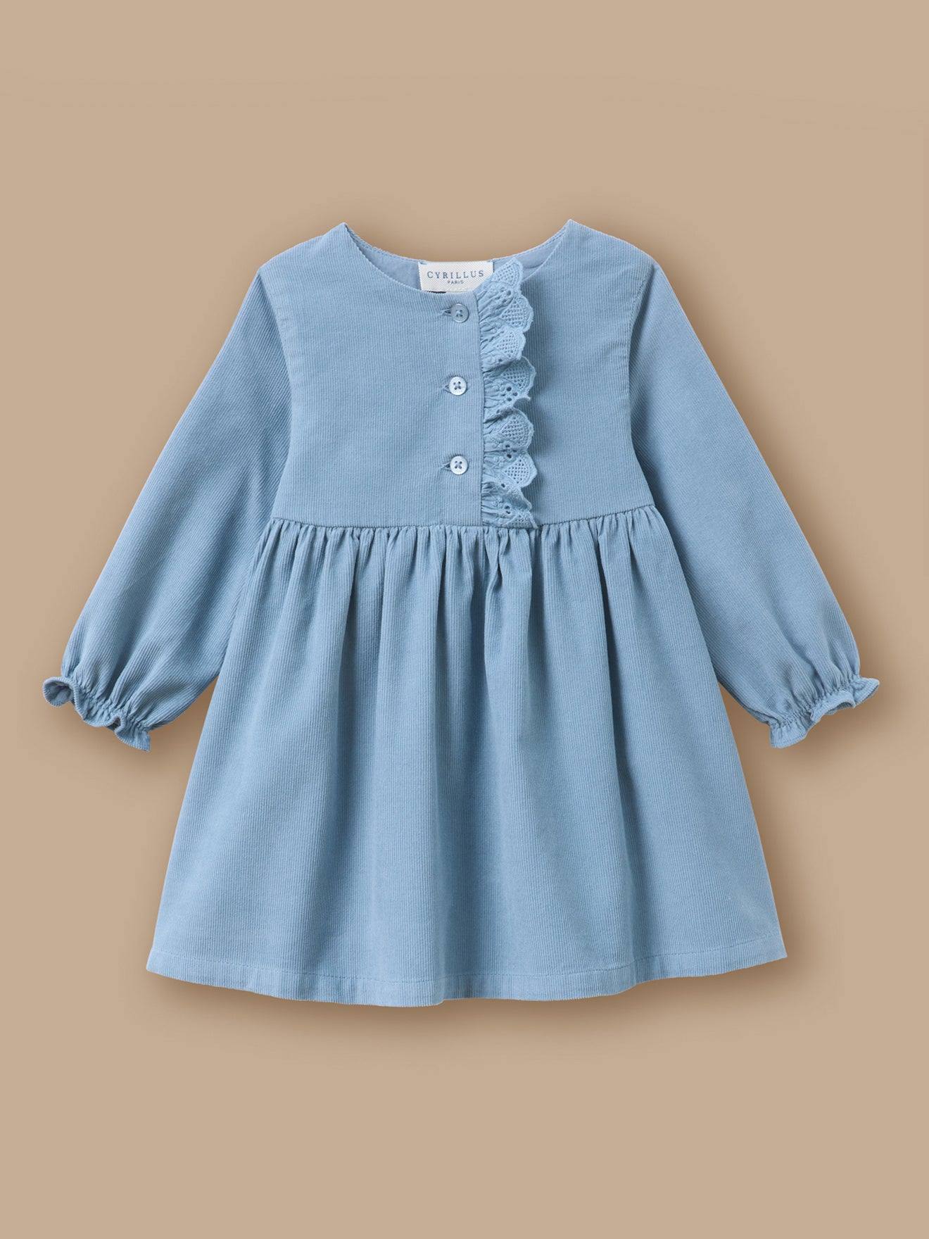Robe Velours Et Broderie Bébé Orage