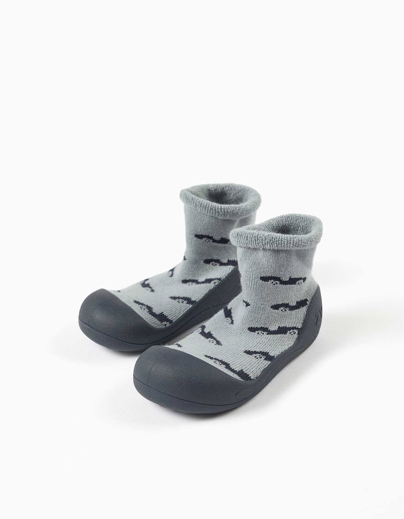 Chaussettes-chaussons Avec Motif Voiture Et Semelle Antidérapante Vert Clair Chaussettes-chaussons Avec Motif Voiture Et Semelle Antidérapante Vert Clair