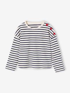 -T-shirt marinière manches longues fille